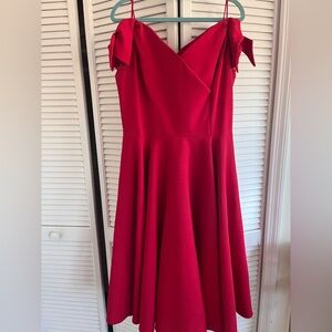 Pretty Dress Company Fatale Red Off-the-Shoulder Dress EUC